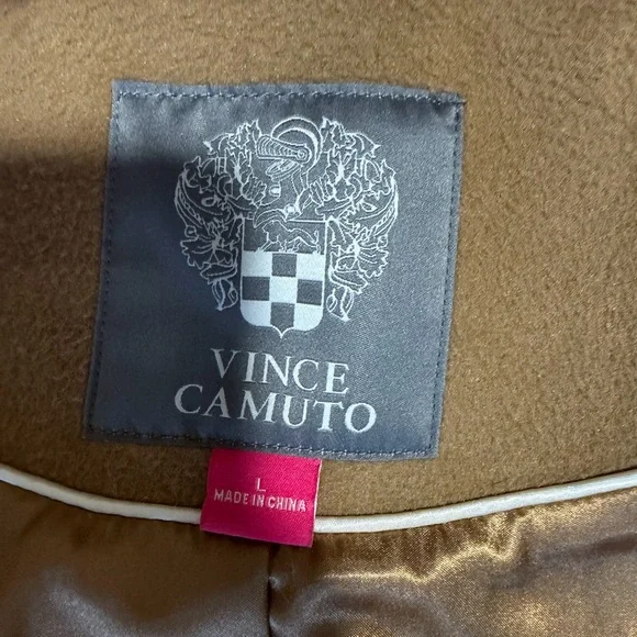 Vince Camuto Tan Trench Coat with Faux Fur Collar - Picture 3 of 6